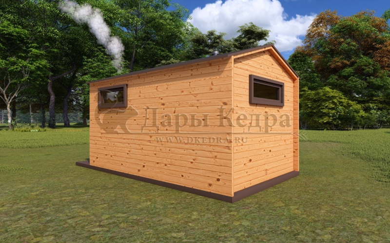Каркасная баня Барн из кедра 4х2,2 м