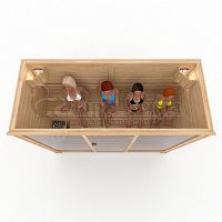 Четырехместная финская сауна кабина из кедра с электрокаменкой