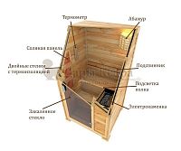 Четырехместная финская сауна кабина из кедра с электрокаменкой